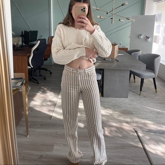 SOLD Pull&bear striped straight leg trousers / jeans - Picture 8 of 9